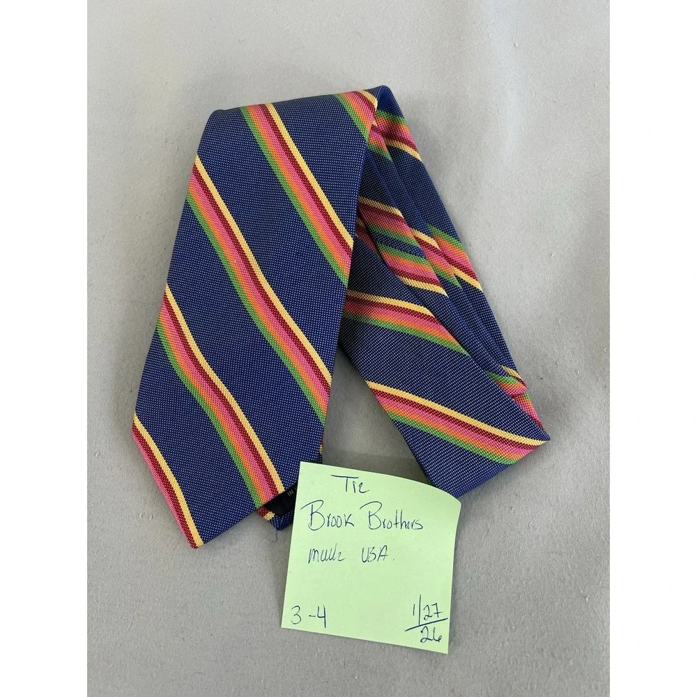 Vintage Brooks Brothers Men's‎ Striped  Multicolor Made USA Y2K